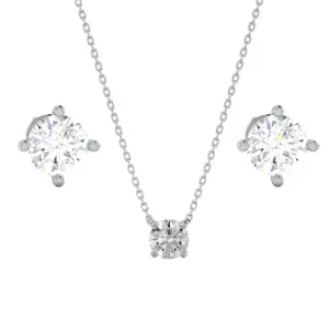 סט עגילים ושרשרת יהלומים