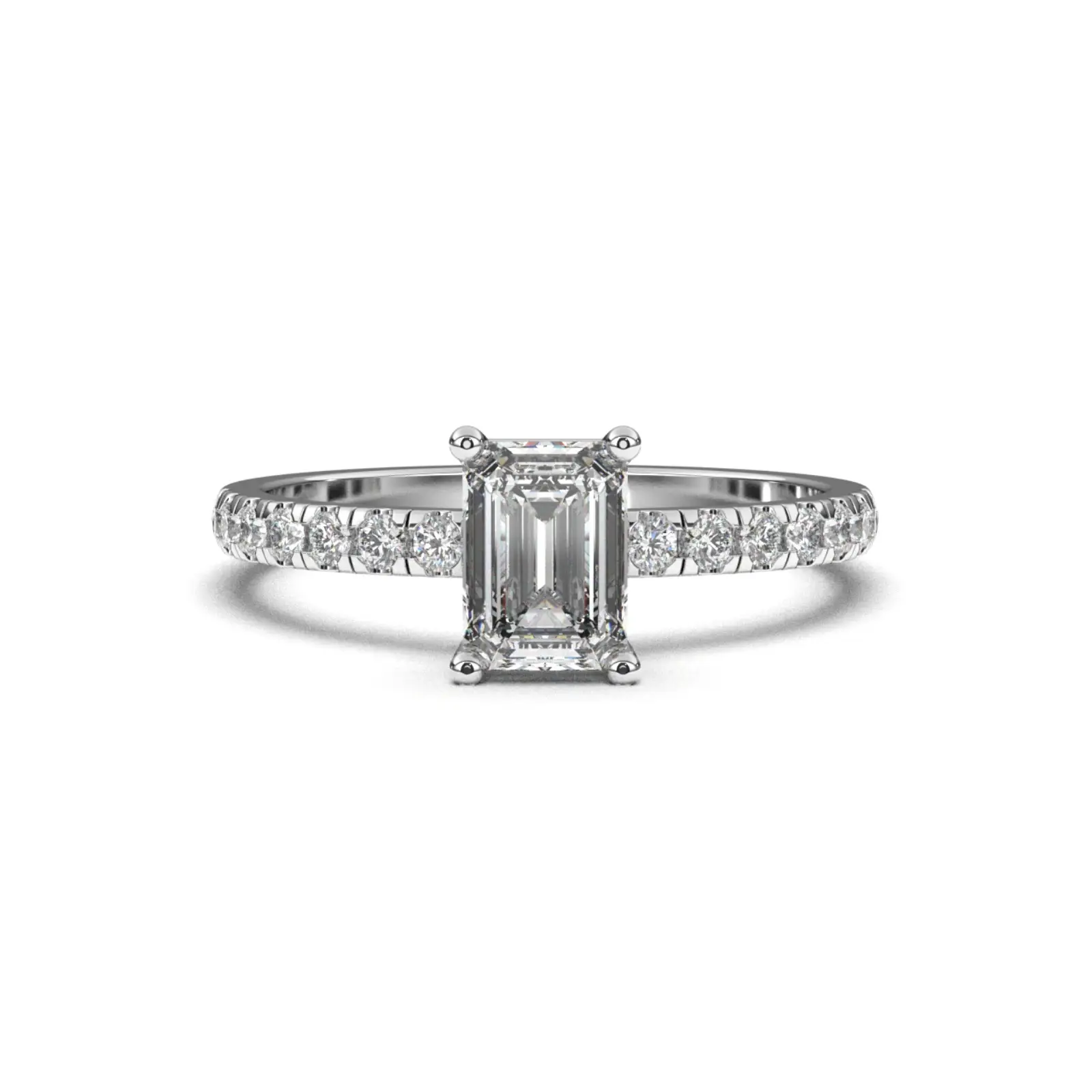 טבעת יהלום אמרלד משובצת טבעת יהלום אמרלד משובצת