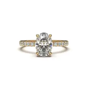 טבעת יהלום אובל משובצת