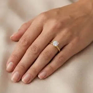 טבעת אירוסין סוליטר יהלום מעבדה קלאסית