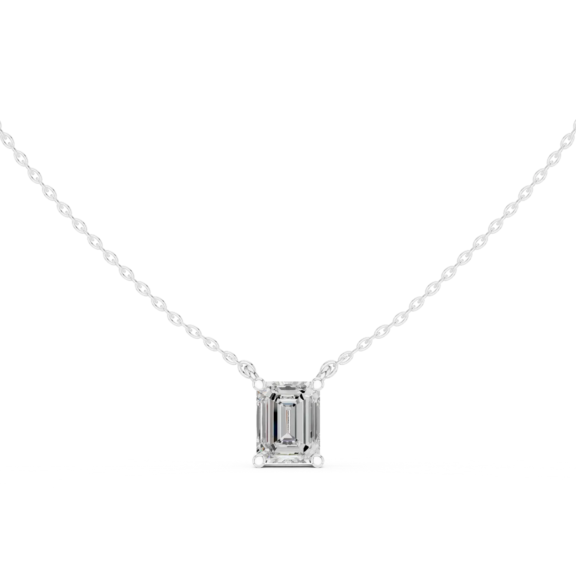 שרשרת יהלום אמרלד סוליטר