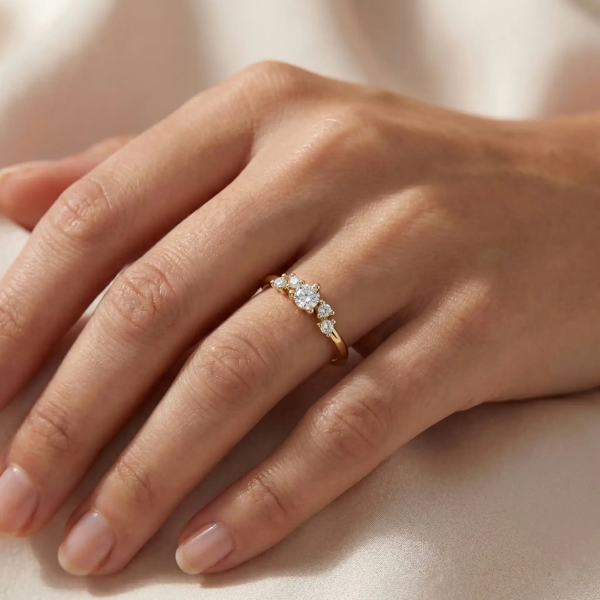 טבעת יהלומים כתר עדין