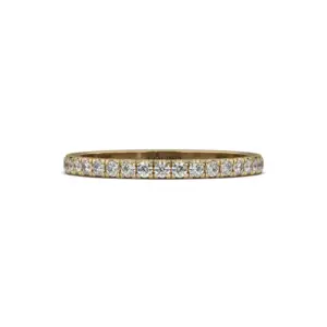 טבעת חצי איטרניטי זהב צהוב משובצת