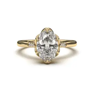 טבעת אירוסין אובל לוטוס