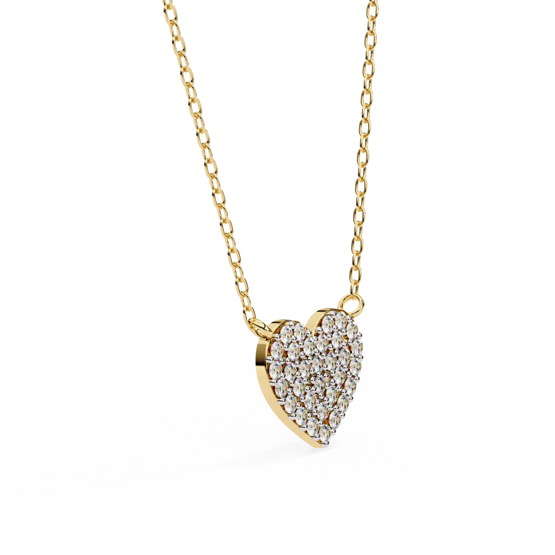 שרשרת תליון לב יהלומים עדינה שרשרת תליון לב יהלומים עדינה