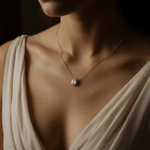 שרשרת יהלום אמרלד סוליטר