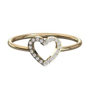טבעת יהלומים לב עדינה