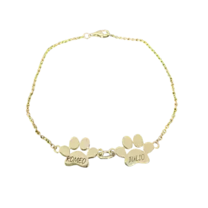 צמיד כף רגל כלב עם חריטה