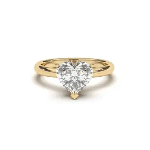 טבעת יהלום לב מהודר