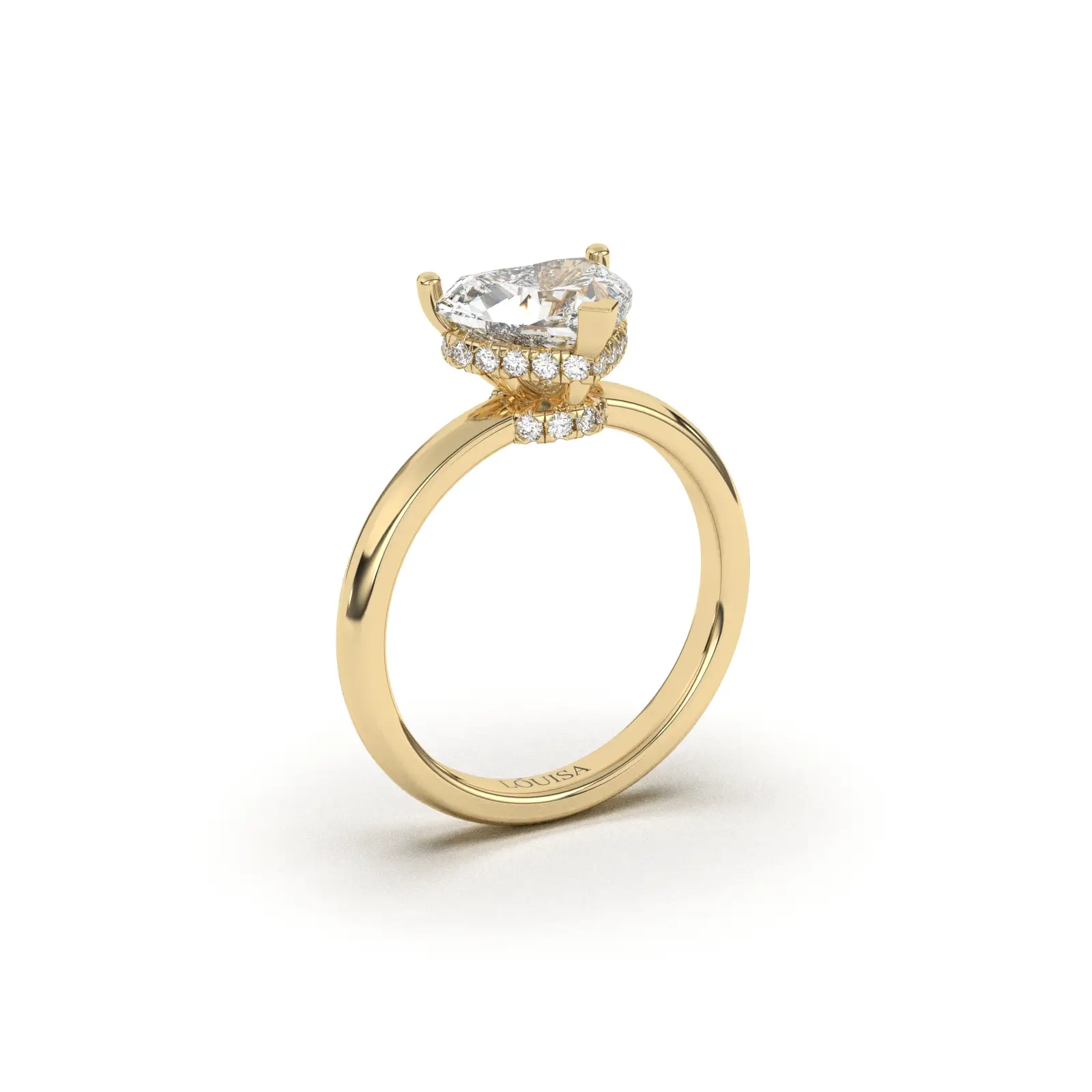 טבעת יהלום לב מהודר צהוב 3