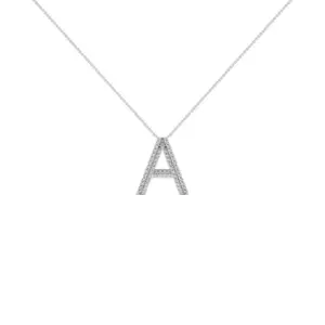 שרשרת אות זהב 14K משובצת יהלומים לואיזה תכשיטים