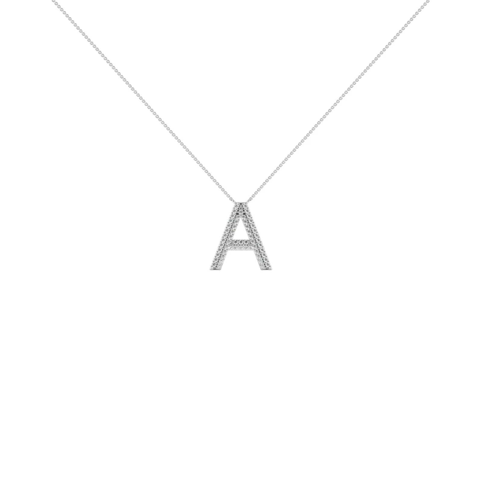 שרשרת אות זהב 14K משובצת יהלומים לואיזה תכשיטים